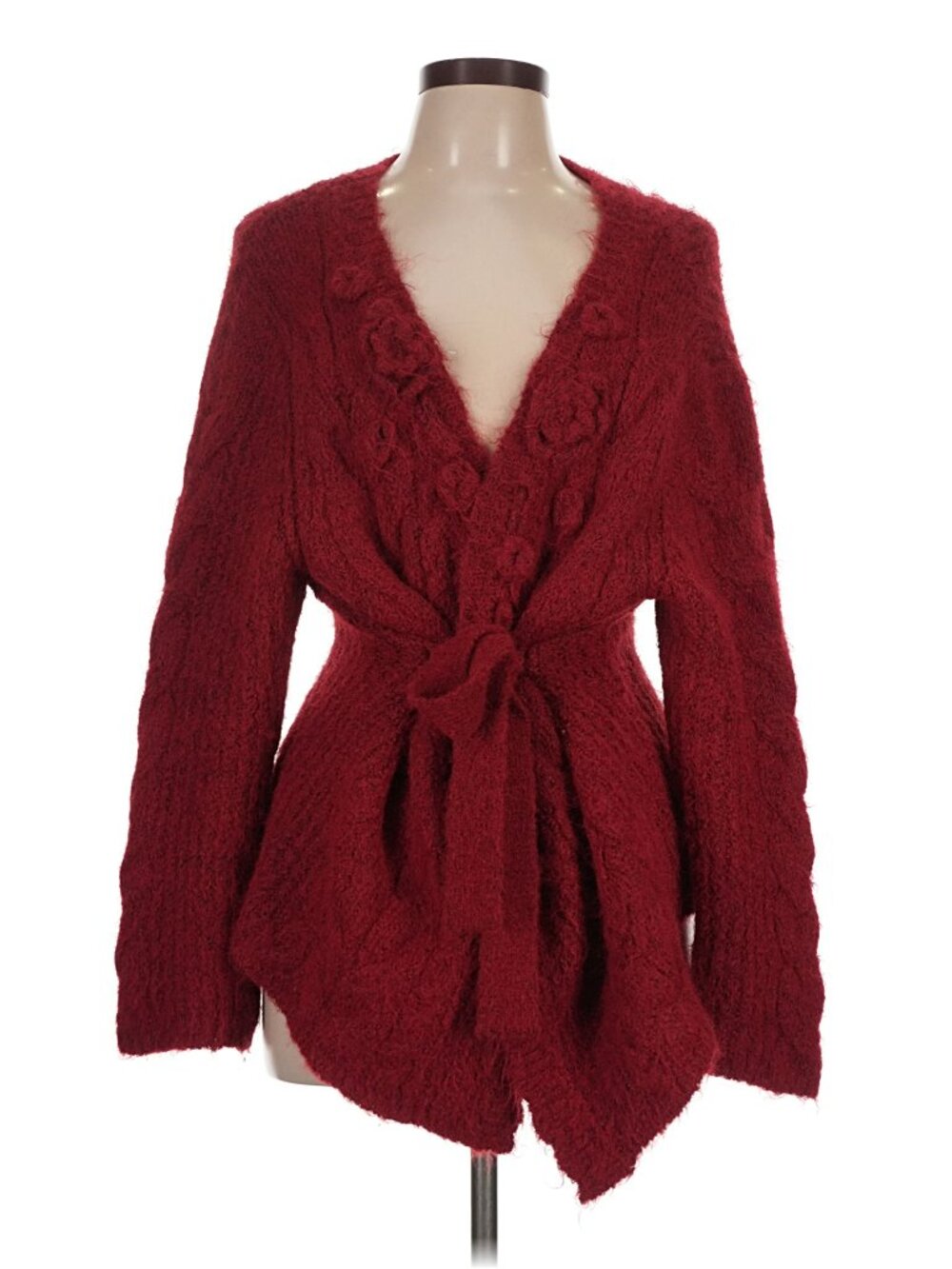 LACEMADE coquette Semi Sweet Chiffon Cardigan in red - Picture 6 of 11